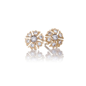 The Camelia Earrings - White and Gold