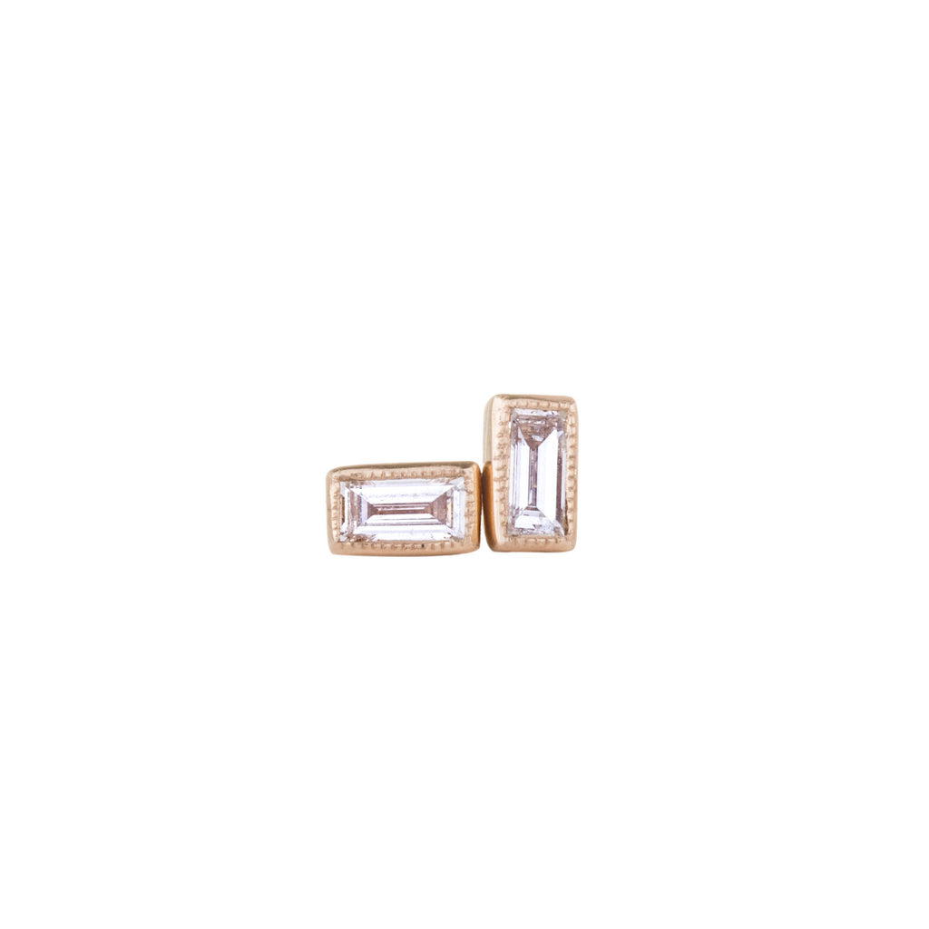 Petit Baguette Diamond Stud Earrings