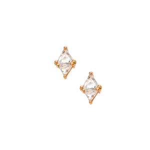 Duet Trillion Rose Cut Diamond Stud Earrings