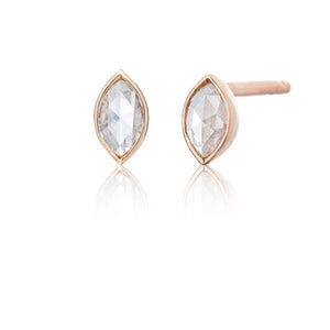 Reina Marquise Rose Cut Diamond Stud Earrings