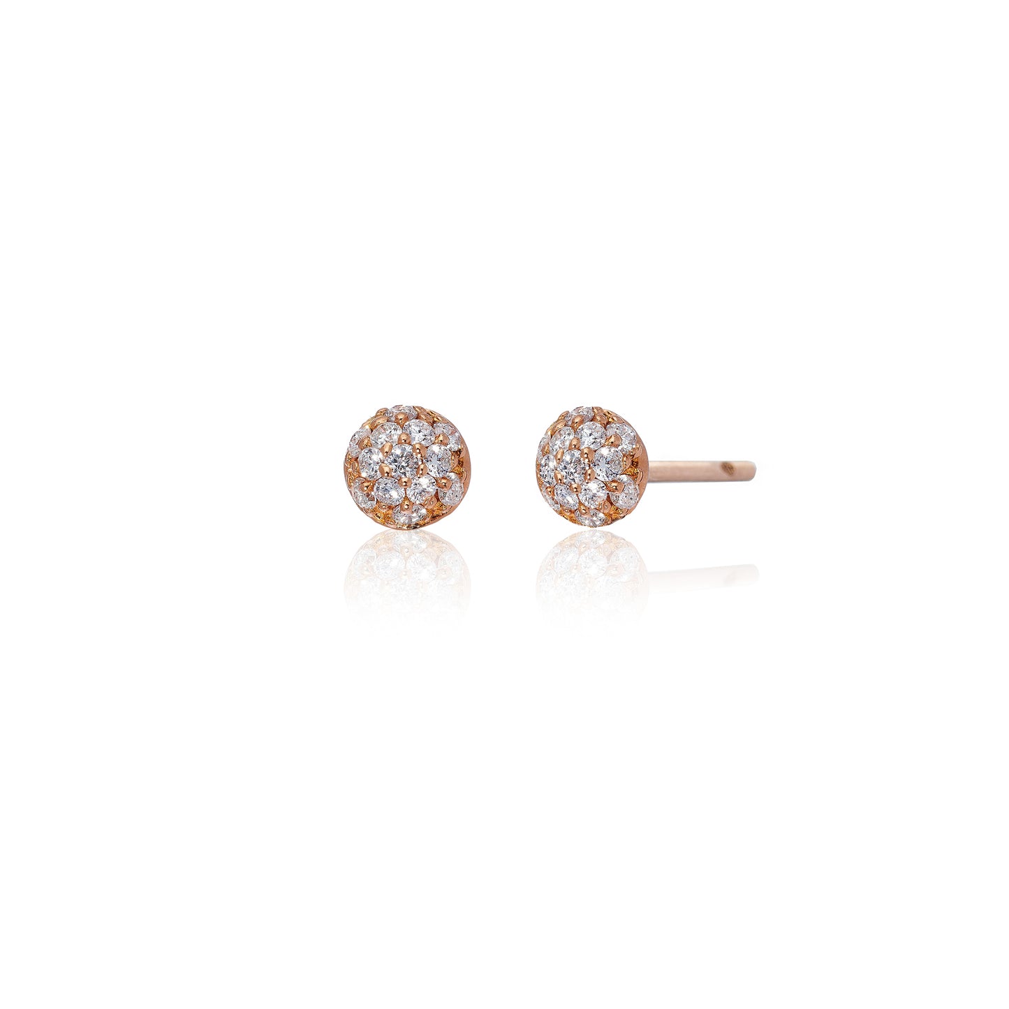 Disco Small White Diamond Pavé Ball Stud Earrings