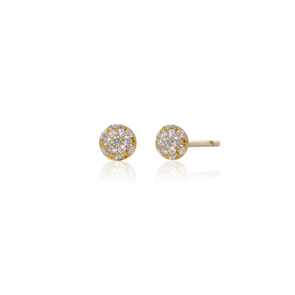 Disco Small White Diamond Pavé Ball Stud Earrings