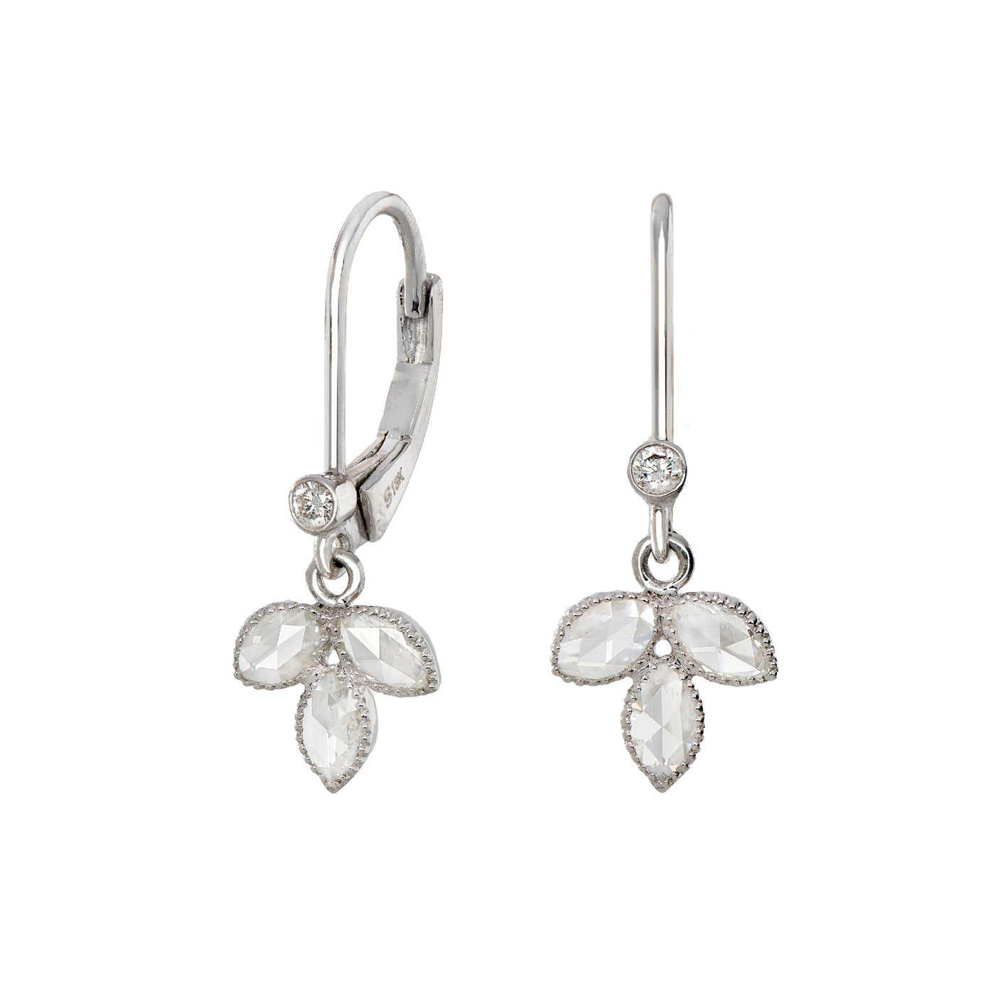 Lilah White Diamond Drop Earrings