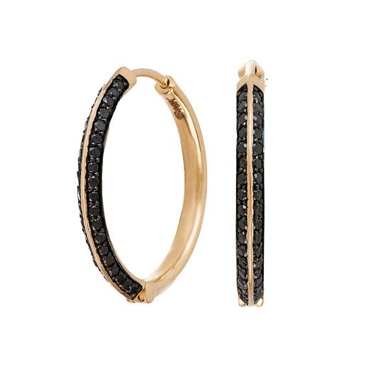 Sareena Black Diamond Yellow Gold Hoo