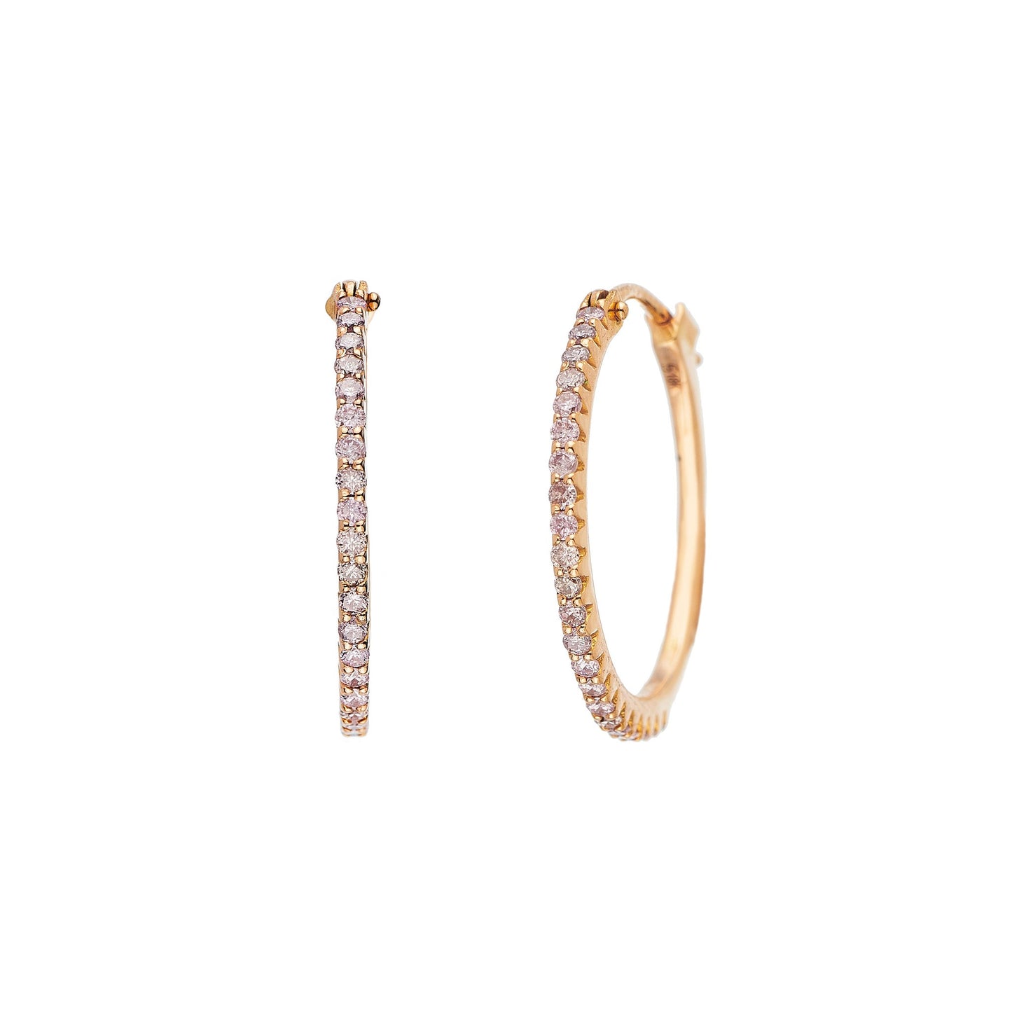 Simple Elegance Pink Diamond Small Hoops