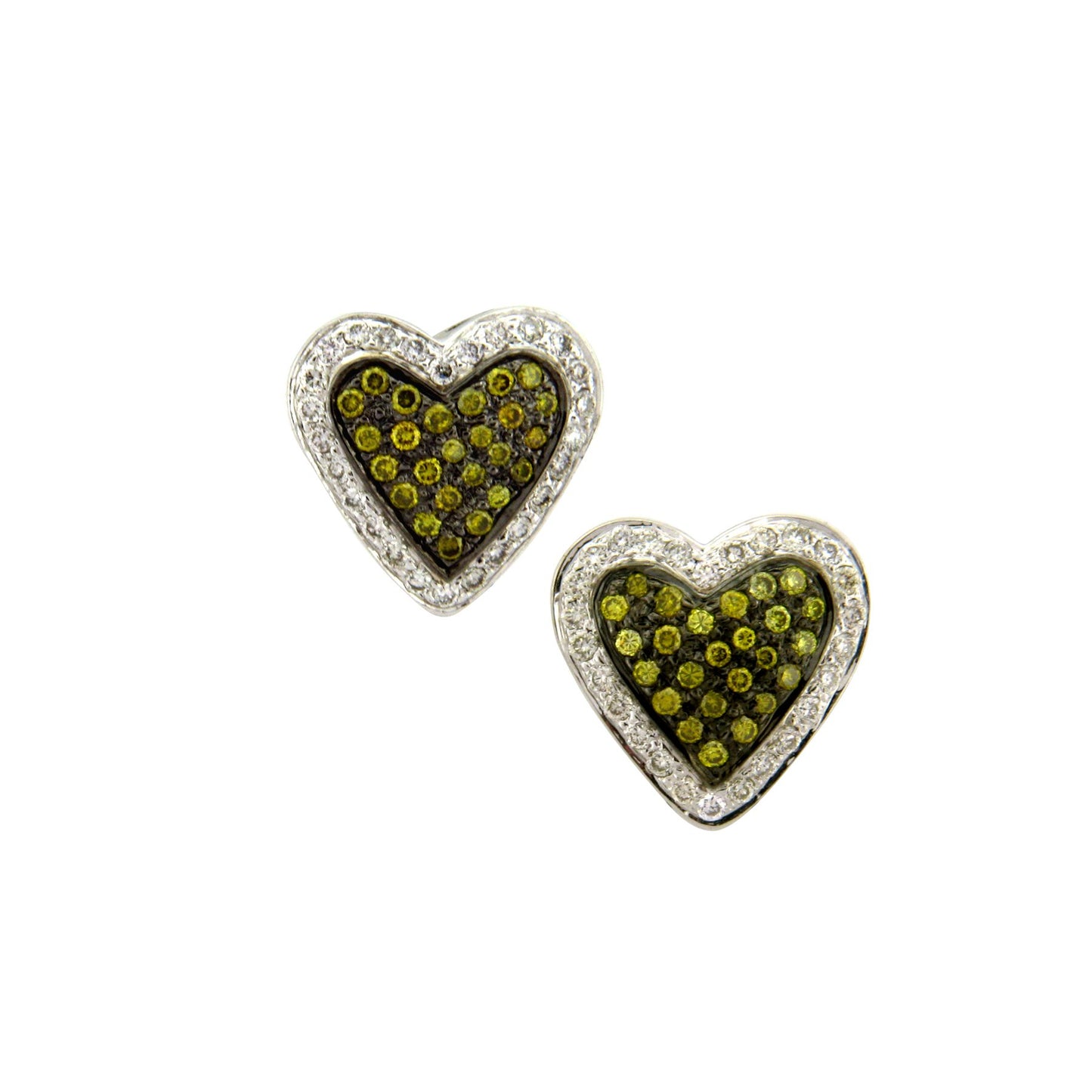 Heart Green Diamond Earrings