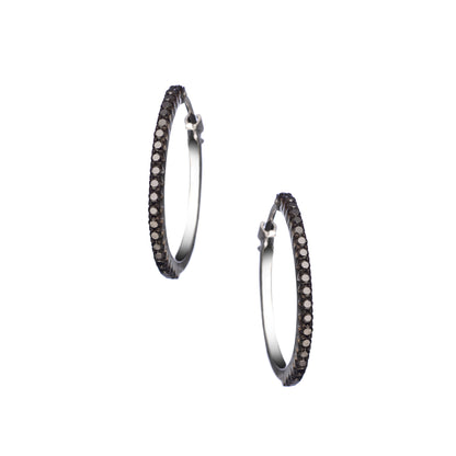 Simple Elegance Black Diamond Small Hoops