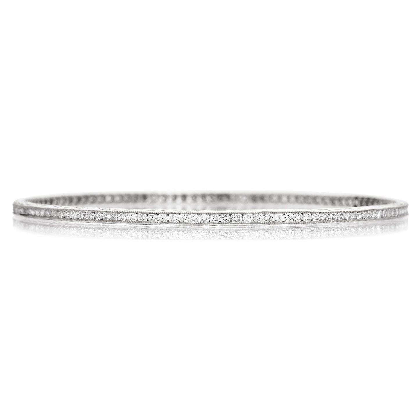 Channel White Diamond Bangle