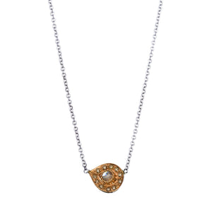 Plume Champagne and Rose Cut Diamond Necklace