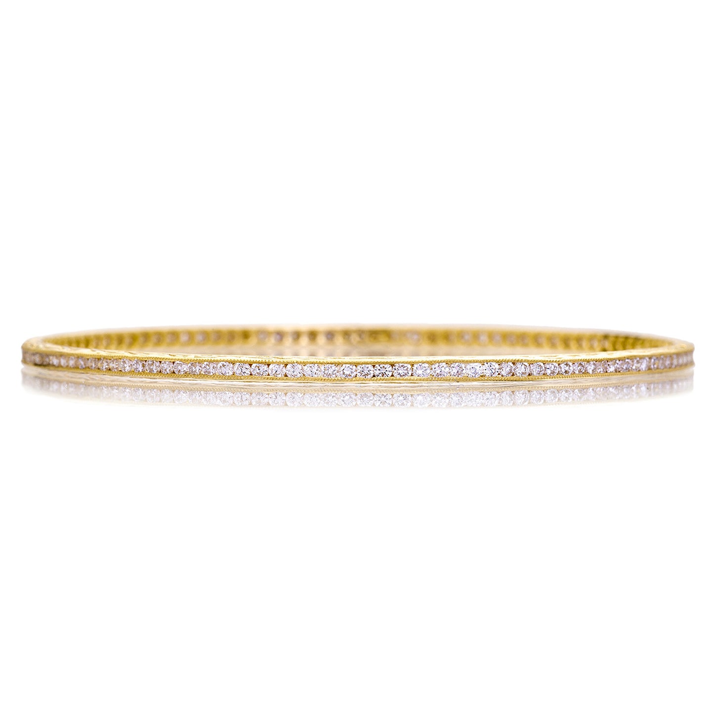 Channel White Diamond Bangle