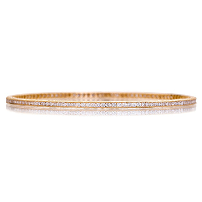 Channel White Diamond Bangle