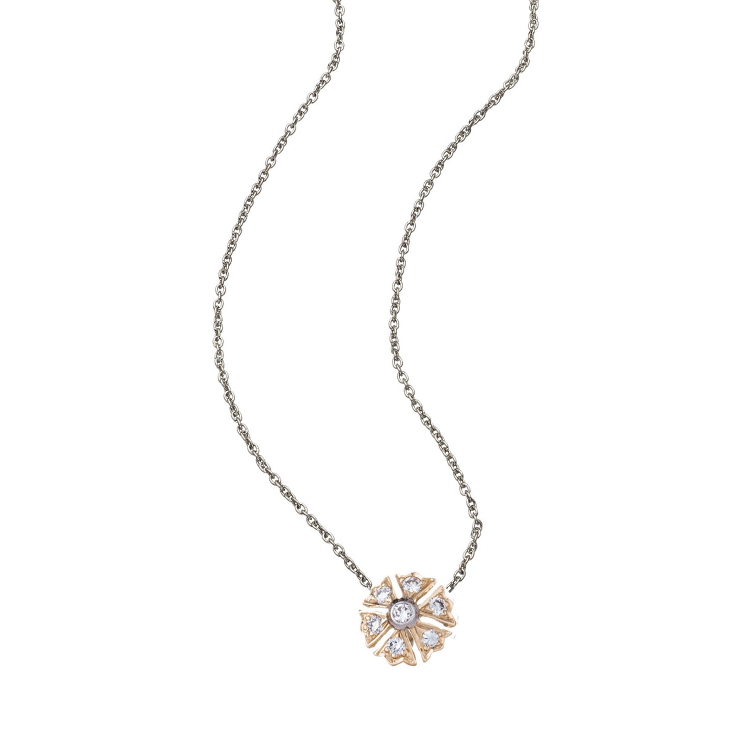 Enchanted Garden Camelia White Diamond Necklace