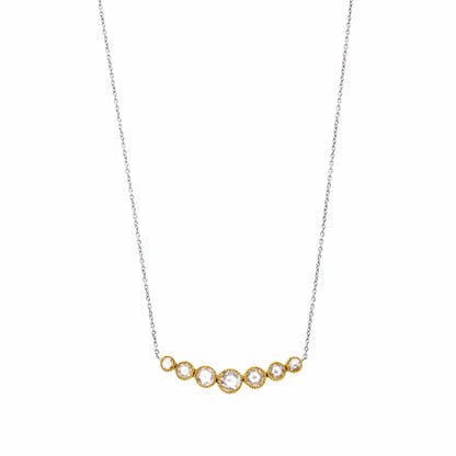 Grace White Diamond Curved Necklace