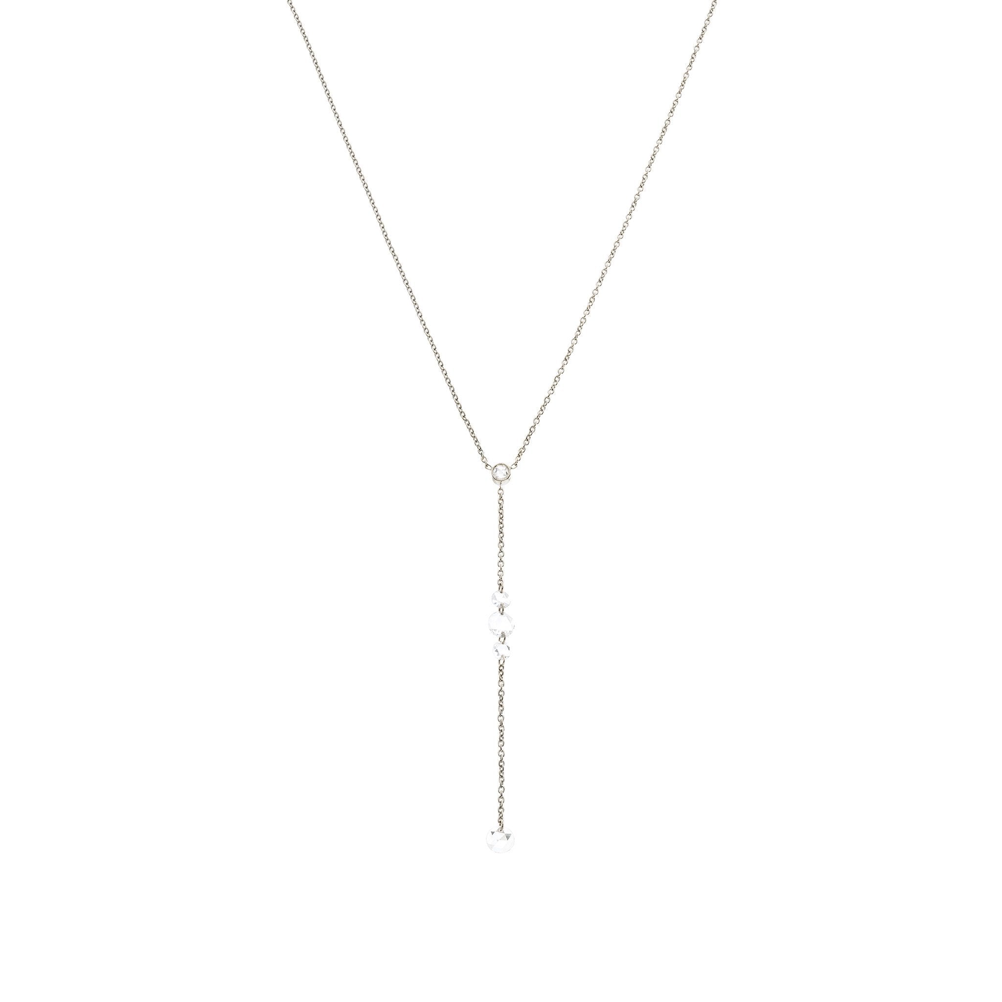 Cien Rose Cut Diamond Linear Necklace