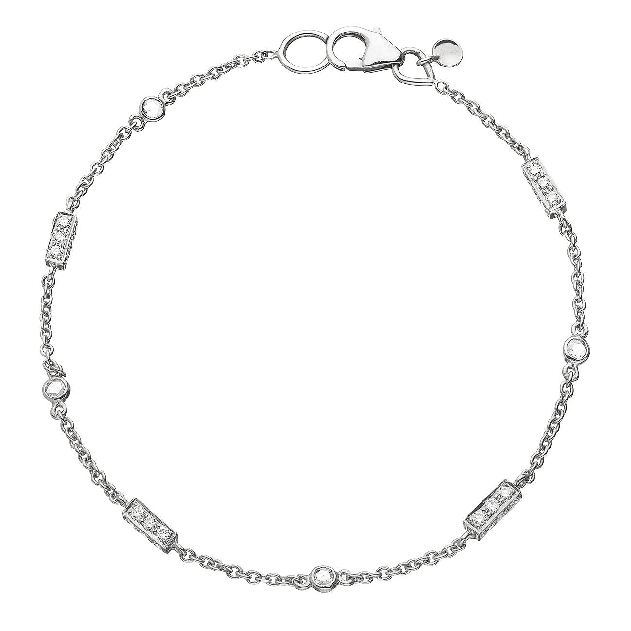 Barrel White Diamond Bracelet