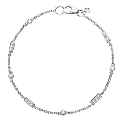 Barrel White Diamond Bracelet