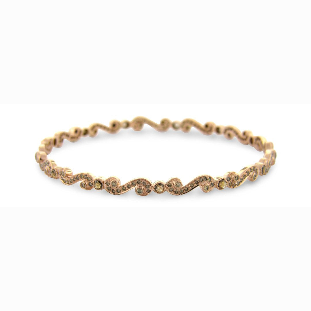 Scroll Champagne Diamond Bangle