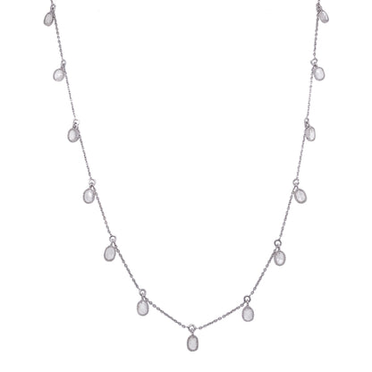 Oval Rose Cut Diamond Fringe Necklace