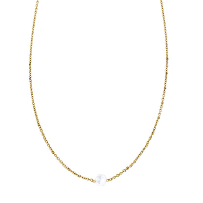 Cien 1 Stone White Diamond Necklace