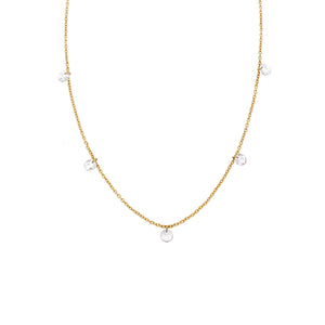 Cien 5 Stone White Diamond Drop Necklace