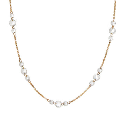 Cien Rose Cut Diamond Cluster Necklac