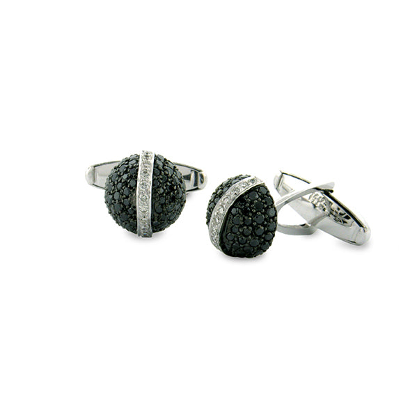 Disco Black Diamond Cuff Links