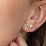 Enchanted Garden Triple Flower Diamond Earrings