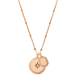 P.S. Celeste Rose Gold Round and Tag Charm on Bead Chain