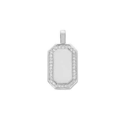 P.S. White Diamond Large Tag Charm