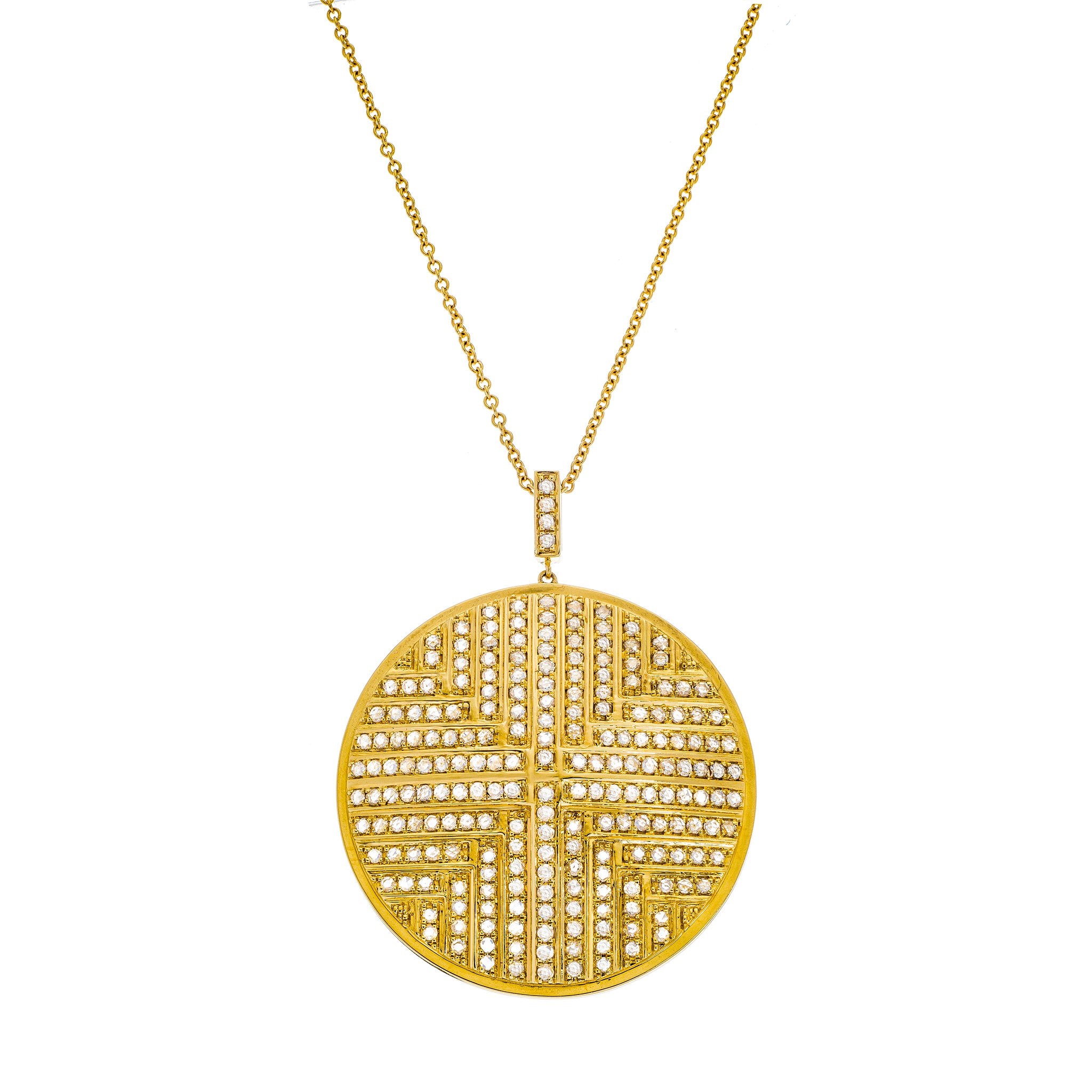 Stella White Diamond Medallion Necklace