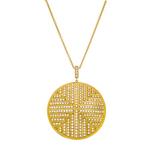 Stella White Diamond Medallion Necklace