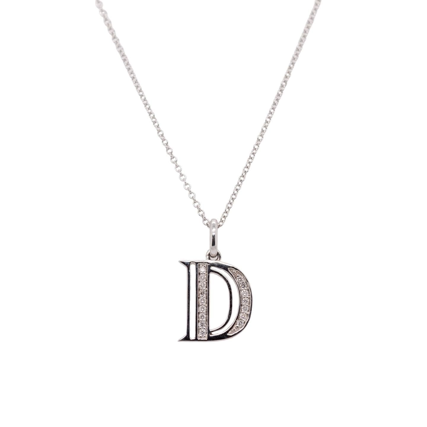 Initial "D" Diamond Charm