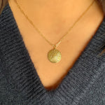 Stella Small White Diamond Medallion Necklace