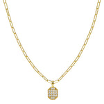 P.S. Small Yellow Gold Diamond Tag Necklace