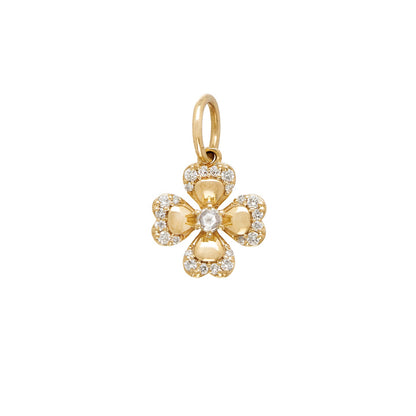 Clover Small White Diamond Charm