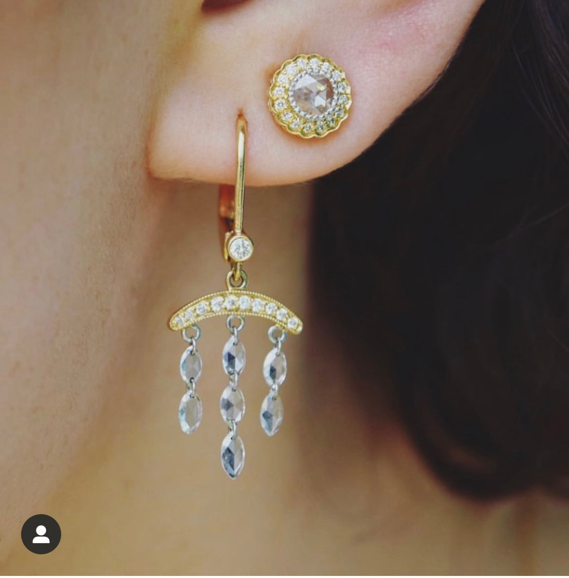 True Romance Champagne Diamond Stud Earrings